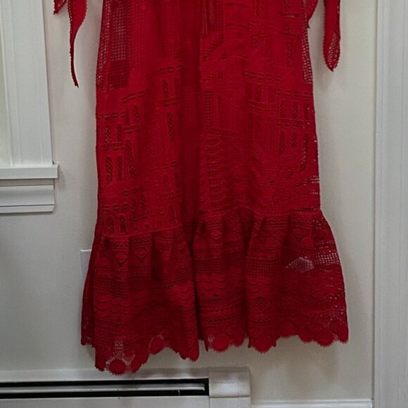 Farm Rio red morada boa guipure maxi dress in Size S - Picture 7 of 14